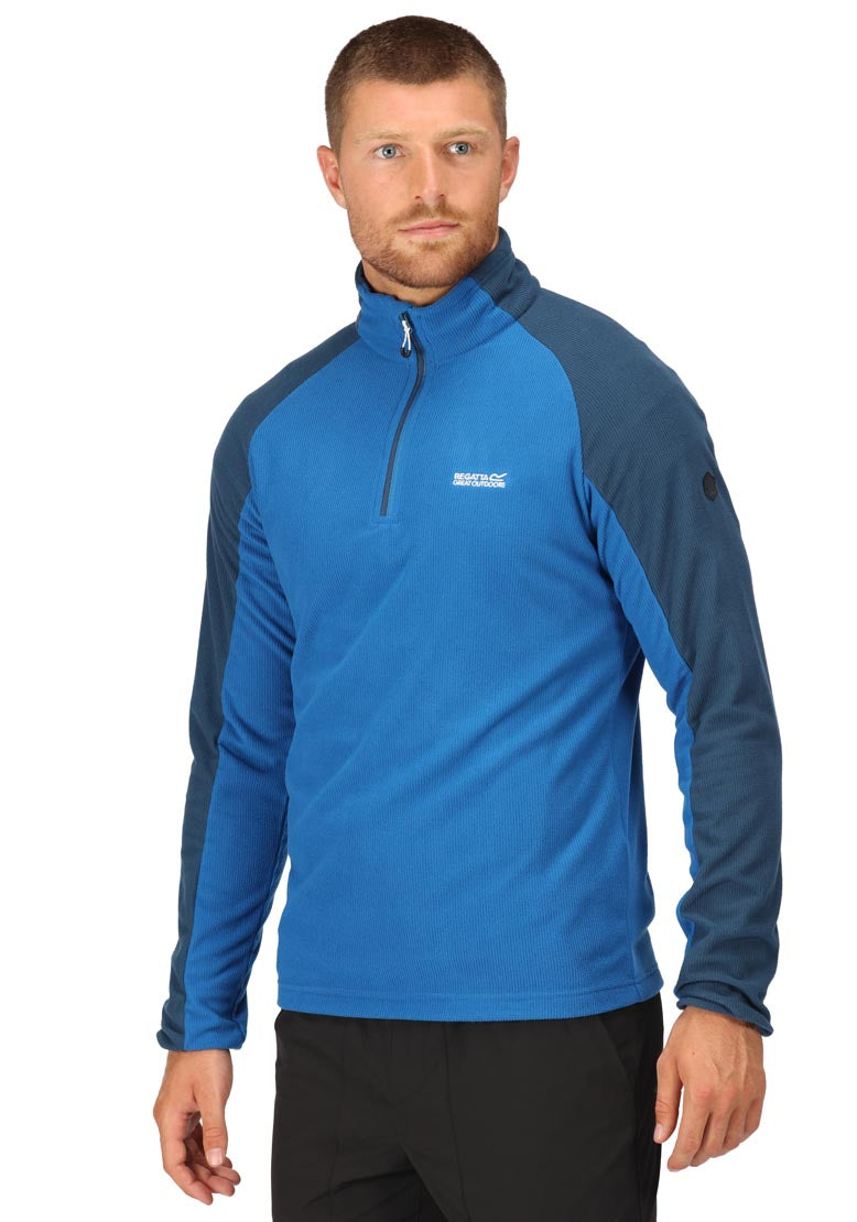 Regatta Elson Ii 1/4 Zip Fleece - Snorkel Blue Sea Pine 1 Shaws Department Stores