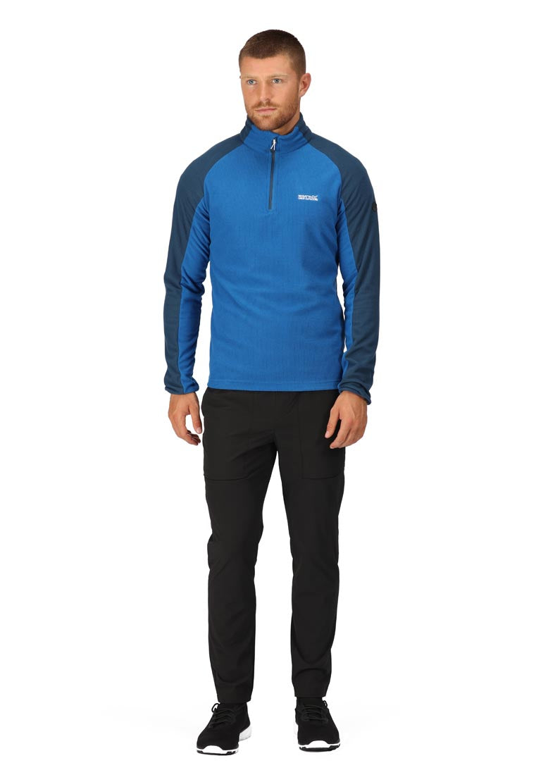 Regatta Elson Ii 1/4 Zip Fleece - Snorkel Blue Sea Pine 3 Shaws Department Stores
