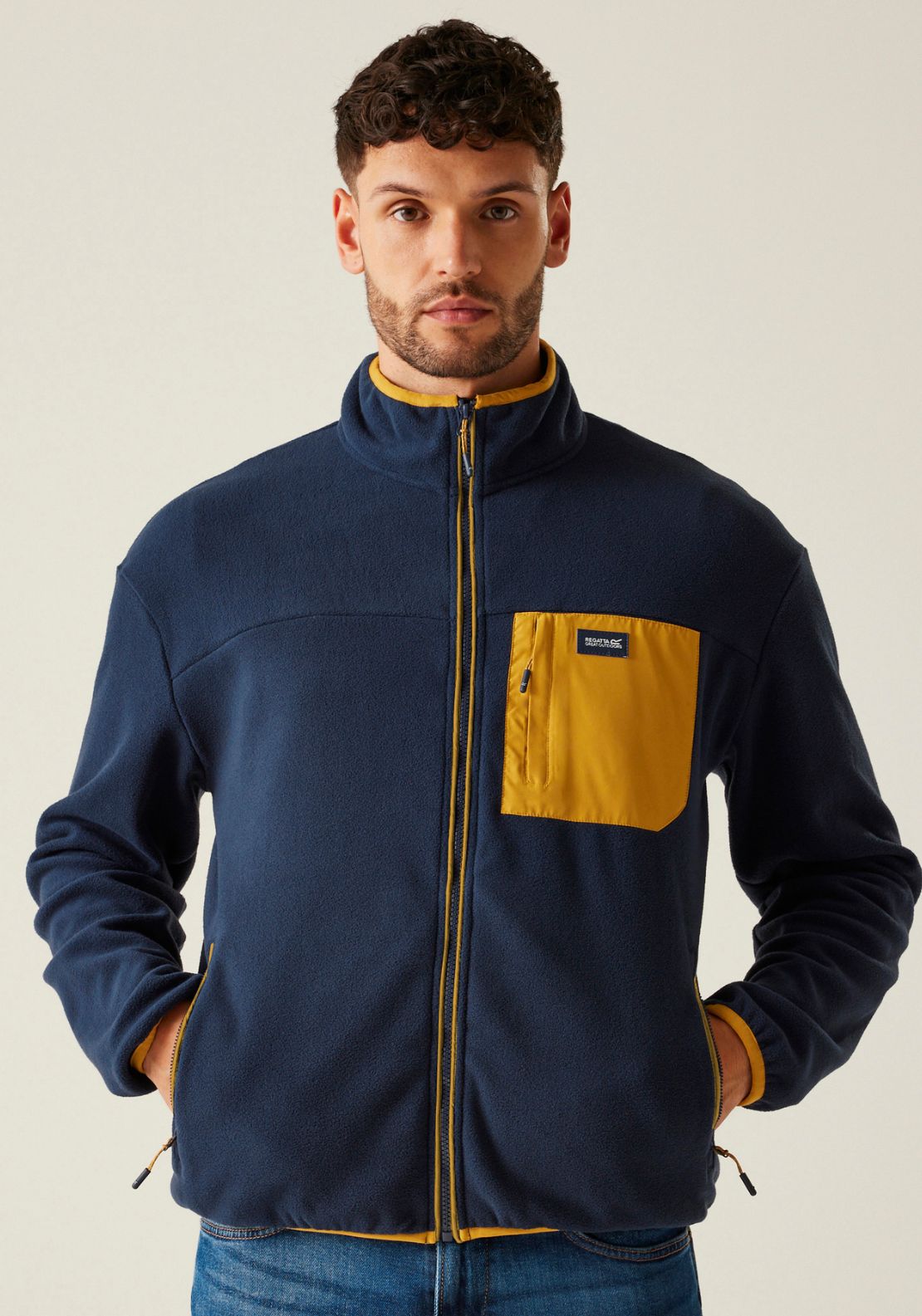 Regatta Frankie Full Zip Fleece - Navy / Yellow 1 Shaws Department Stores