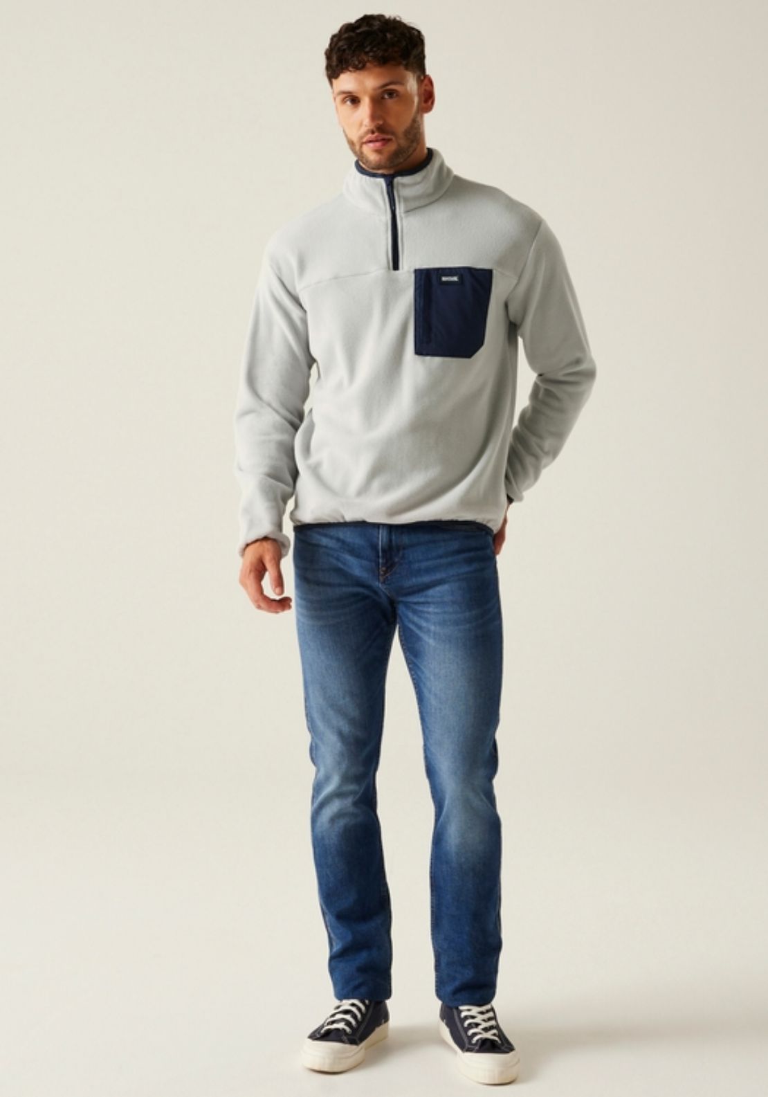 Regatta Frankie Full Zip Fleece - Silver Grey/navy 3 Shaws Department Stores