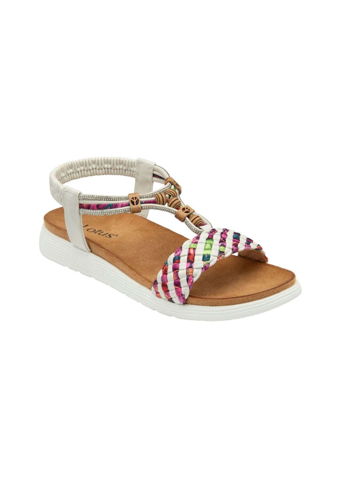 Lotus Pos Russo Sandal - White 1 Shaws Department Stores