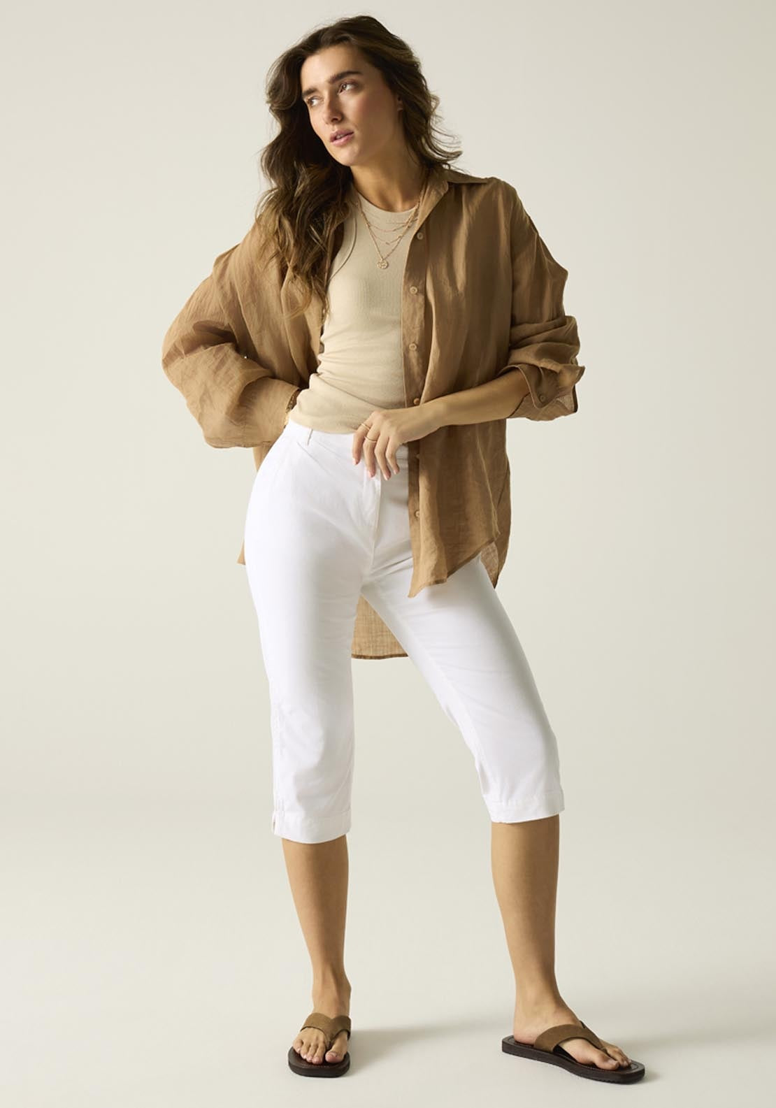 Bayletta Capri Trousers - White