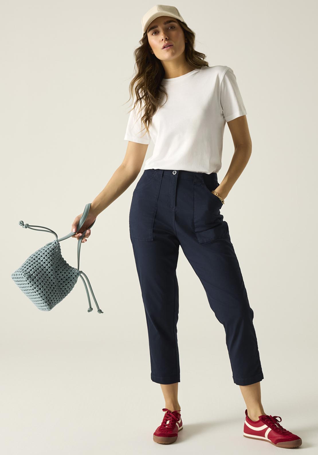 Shorebella Capri Trousers | Chambray Fabric - Blue