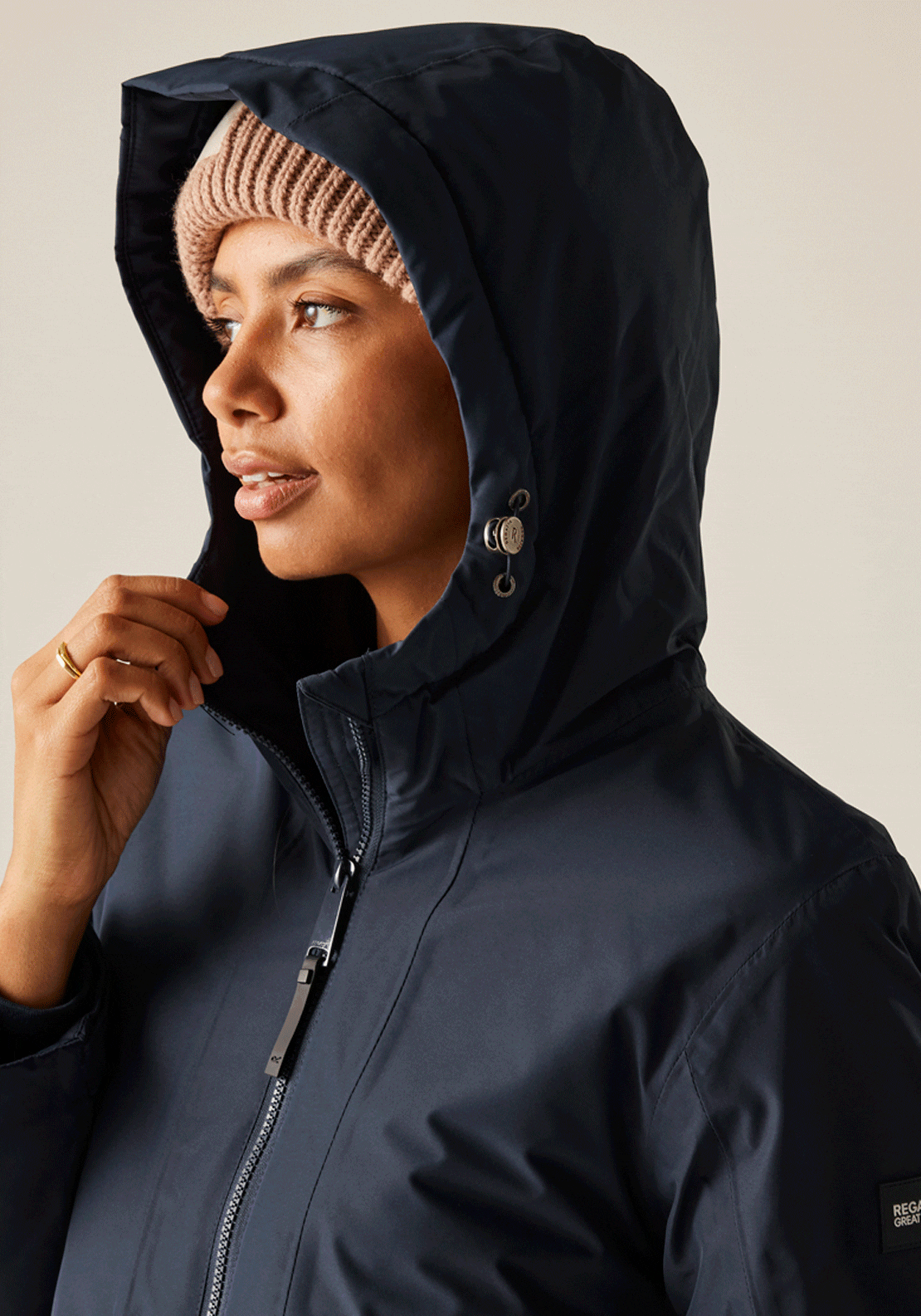 Regatta Melane Waterproof Jacket - Navy black 3 Shaws Department Stores