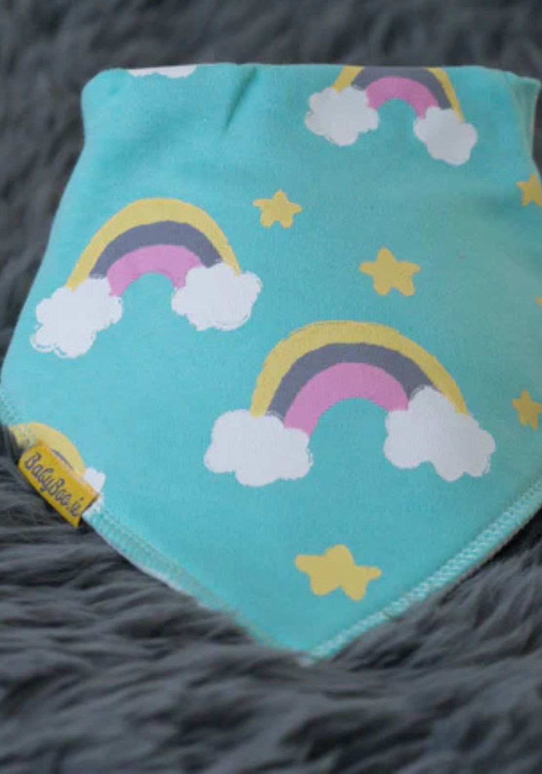 Babyboo Painted Rainbows Organic Cotton DribbleBoo Bandana Bib - Green 2 Shaws Department Stores