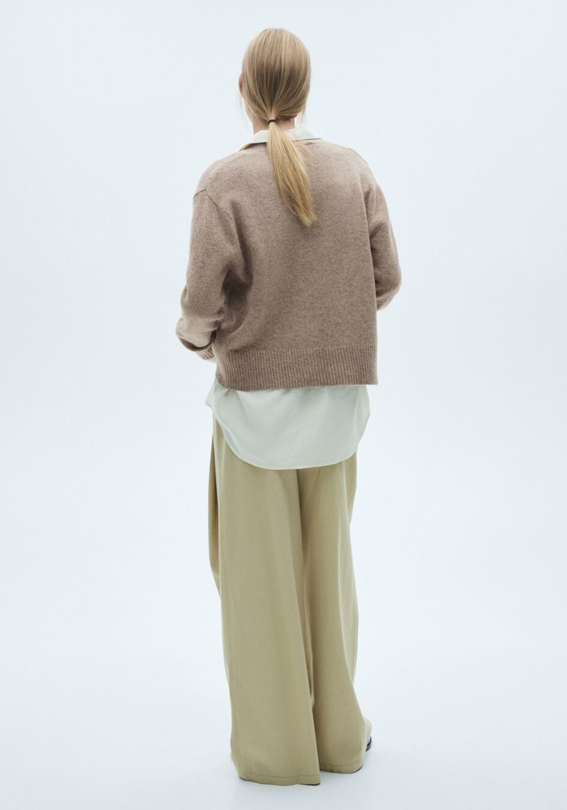 Mango Button knit cardigan - Medium Brown 3 Shaws Department Stores