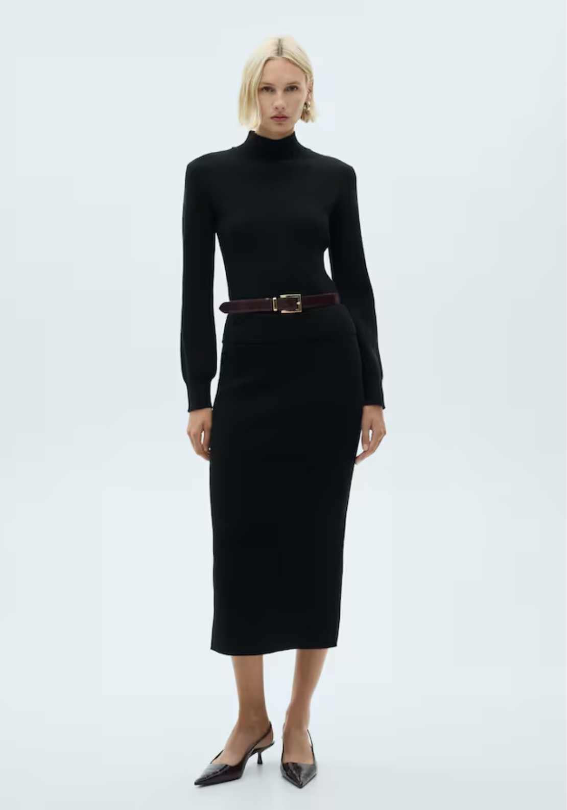 Mango Ribbed round-neck sweater - Black 2 Shaws Department Stores