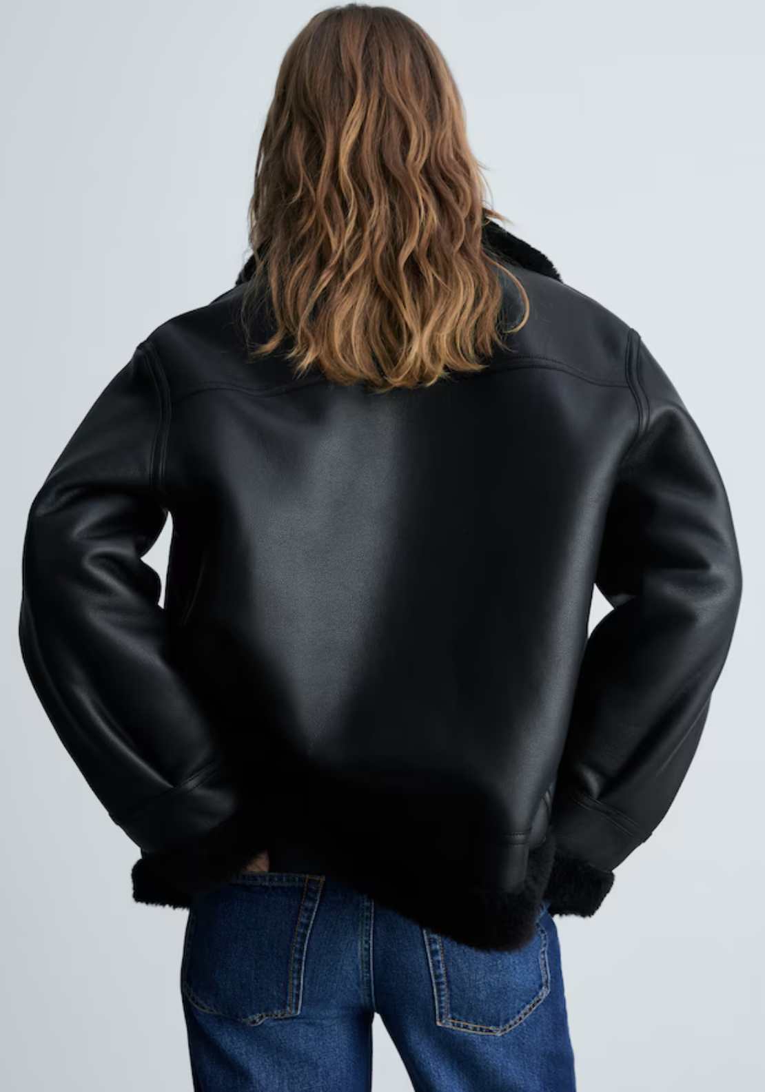 Mango Jacket with shearling-effect lining - Black 2 Shaws Department Stores