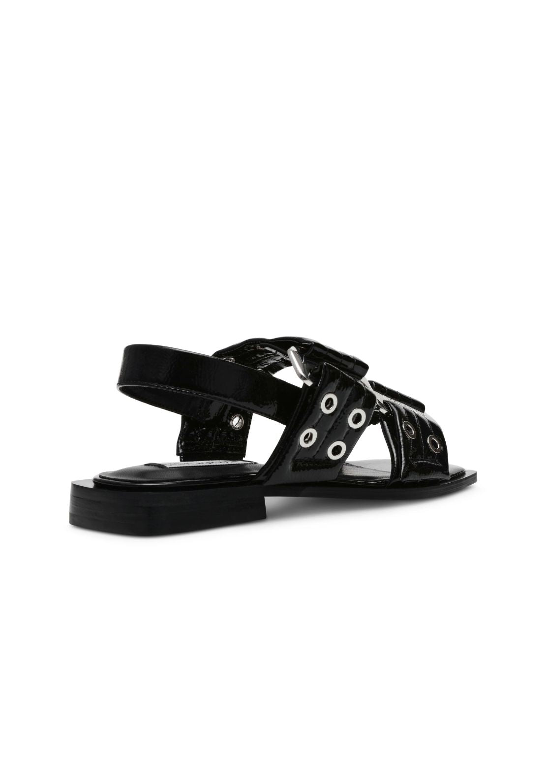 Steve Madden Buckle Stud Flat Sandal - Black 5 Shaws Department Stores