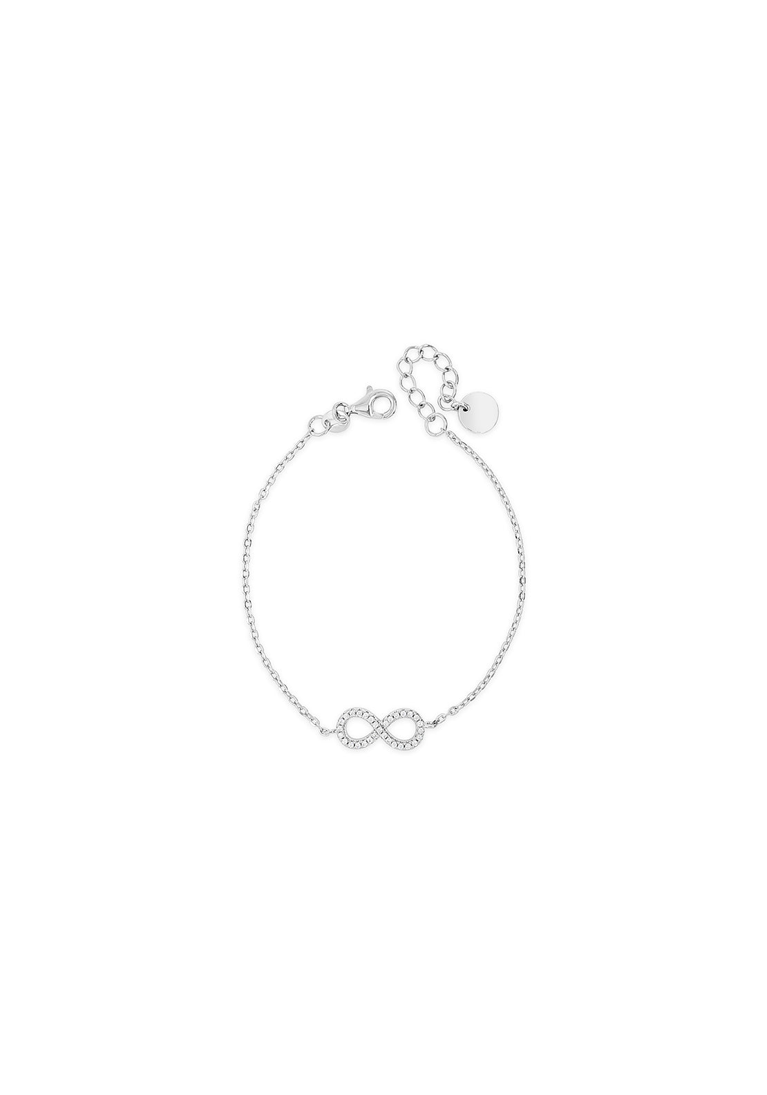Absolute Jewellery Bracelet With Centre Infinity - Silver 1 Shaws Department Stores