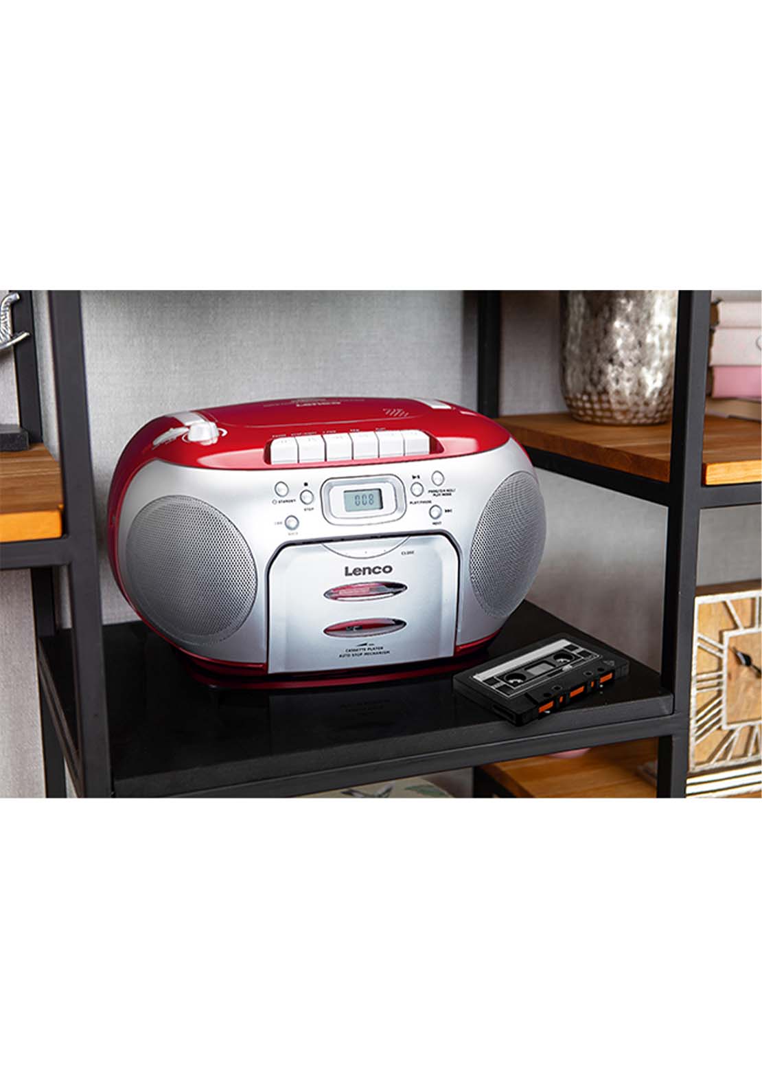 Lenco Radio Cassette Cd Player - Red 2 Shaws Department Stores