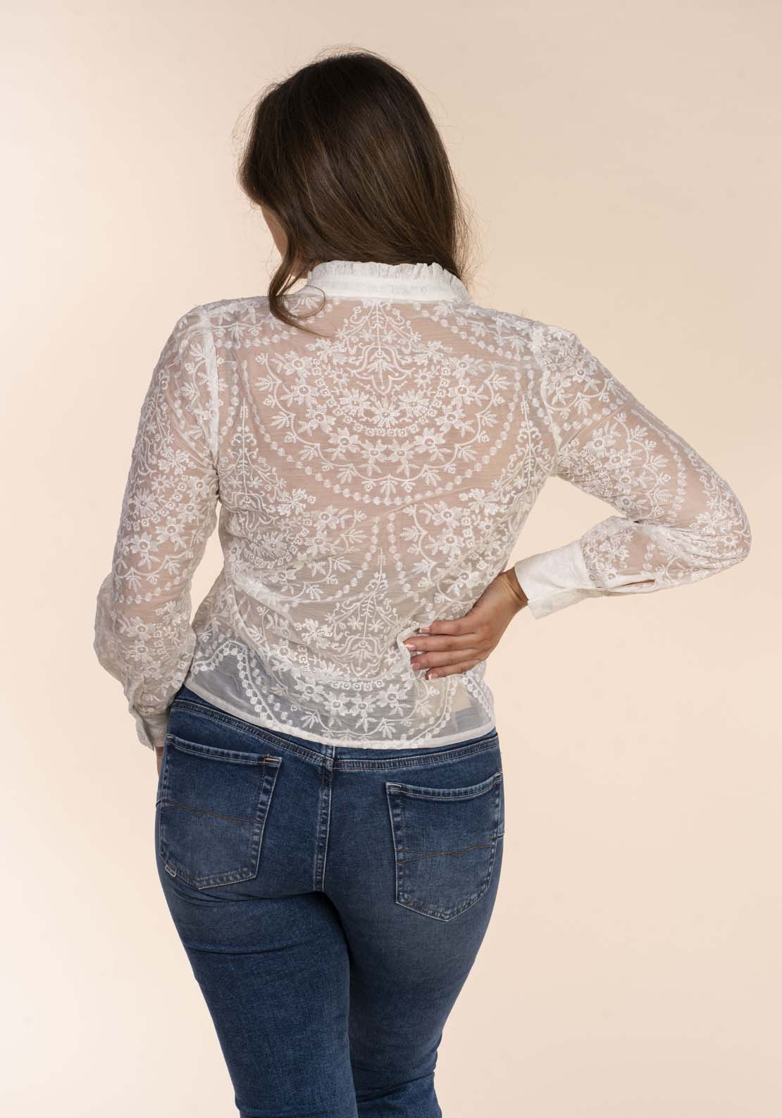 Naoise Victorian Lace Blouse - White 5 Shaws Department Stores