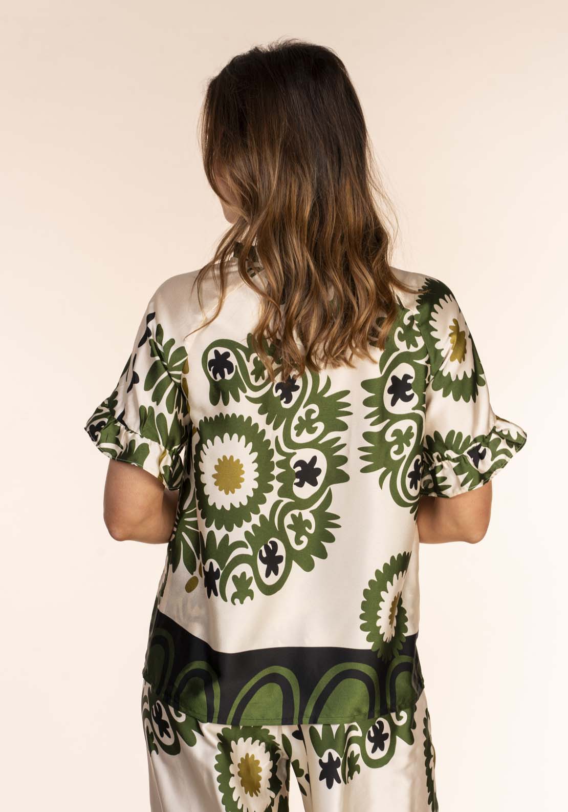 Naoise Frill Shoulder Border Blouse 3 Shaws Department Stores