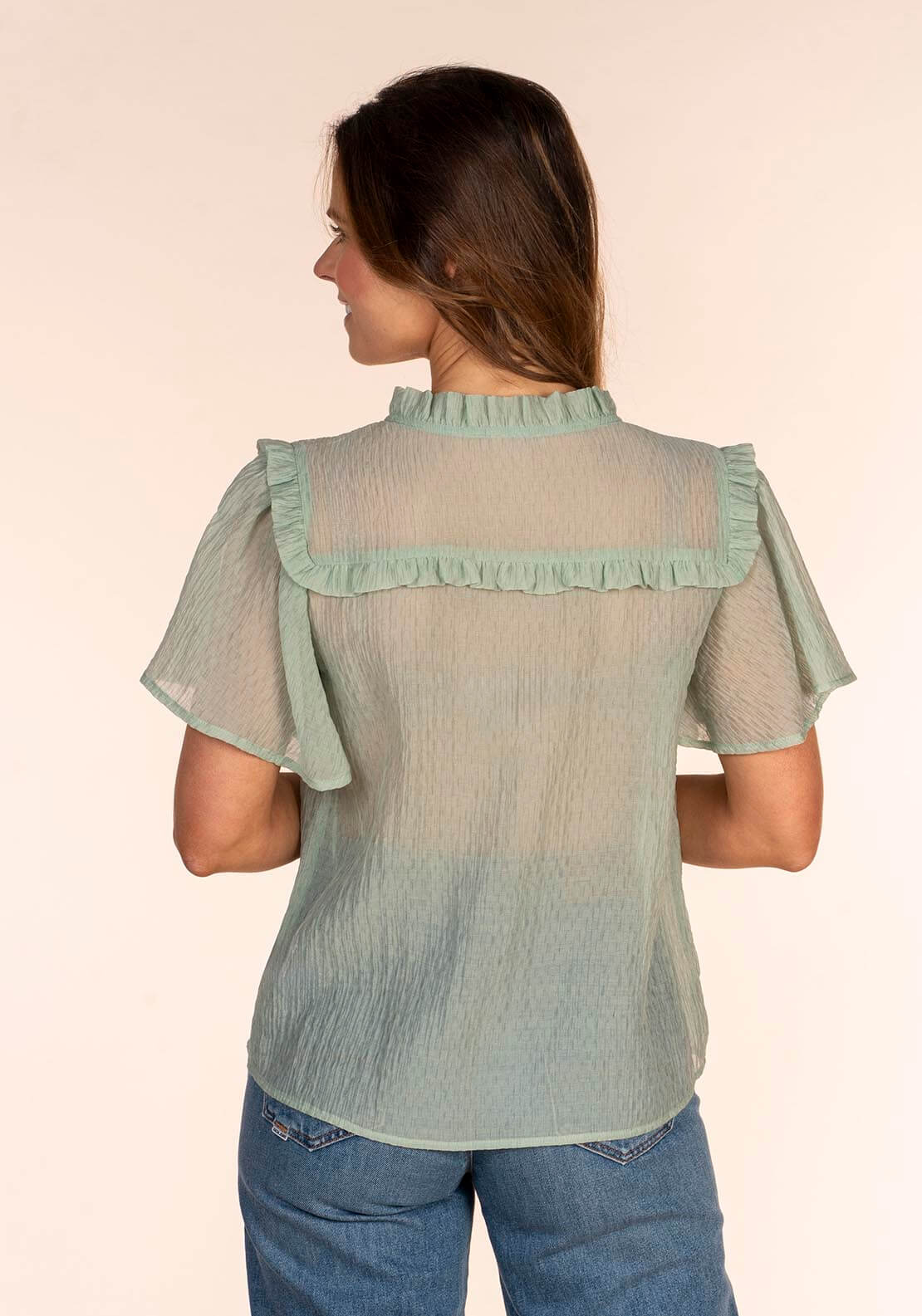 Naoise Textured Top - Green 2 Shaws Department Stores