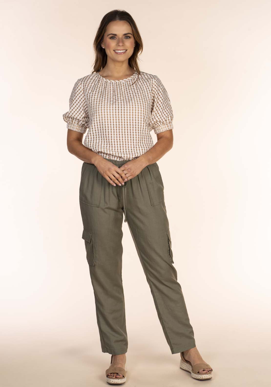 Naoise Square Text Top - Taupe 5 Shaws Department Stores