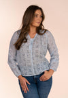 Embroidered Blouse - Blue
