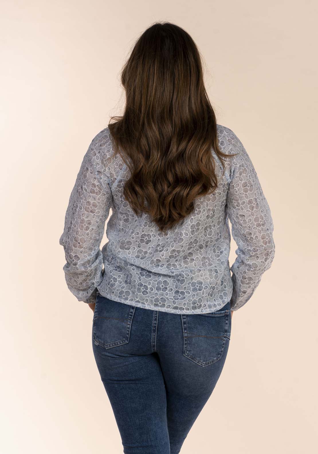 Naoise Embroidered Blouse - Blue 3 Shaws Department Stores