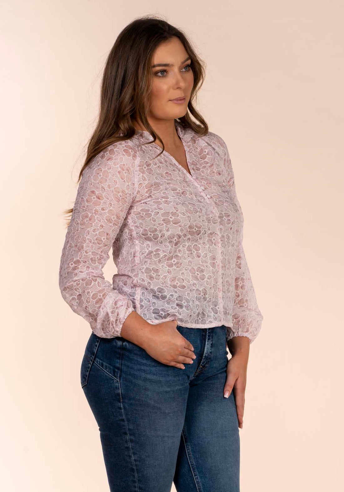 Naoise Embroidered Blouse - Pink 2 Shaws Department Stores
