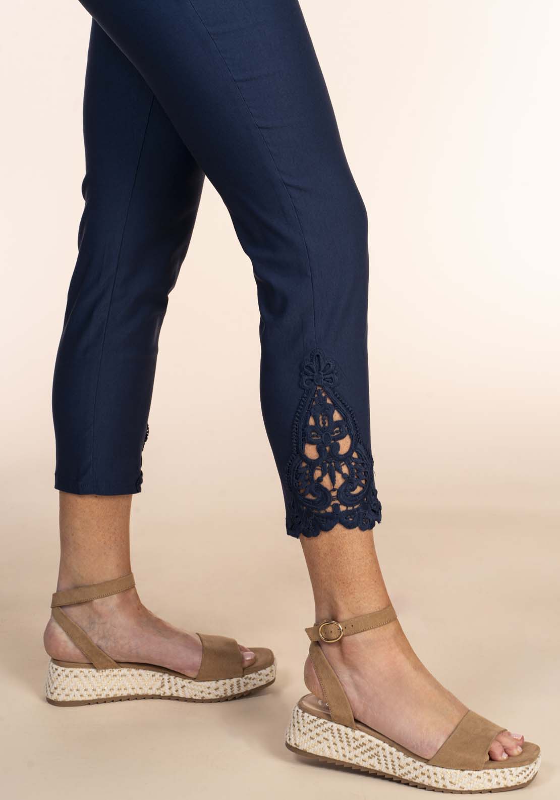 Tea Lane Soft Handfeel Capri - Navy 2 Shaws Department Stores