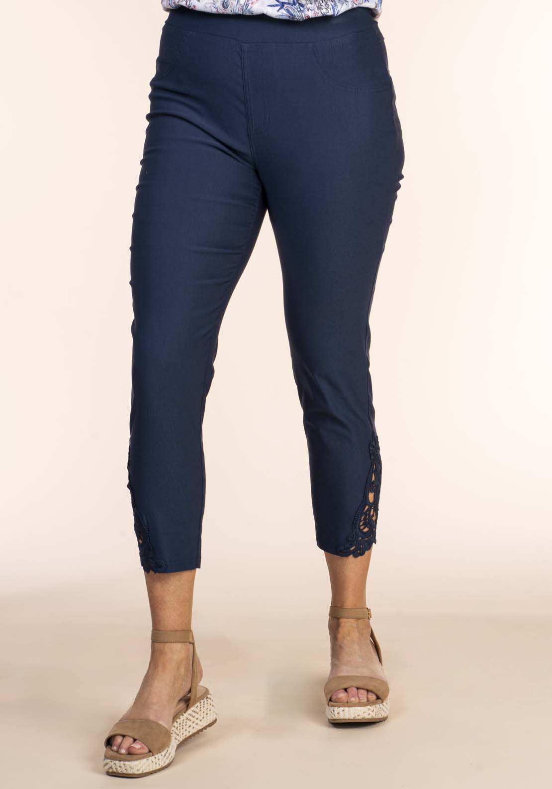 Tea Lane Soft Handfeel Capri - Navy 3 Shaws Department Stores