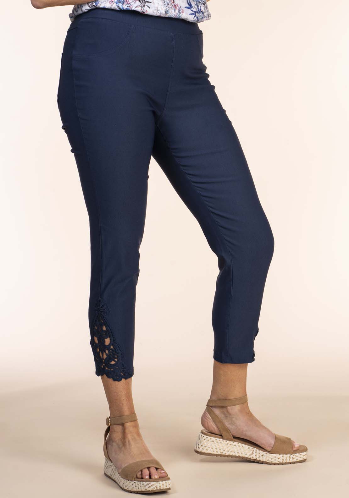Tea Lane Soft Handfeel Capri - Navy 5 Shaws Department Stores