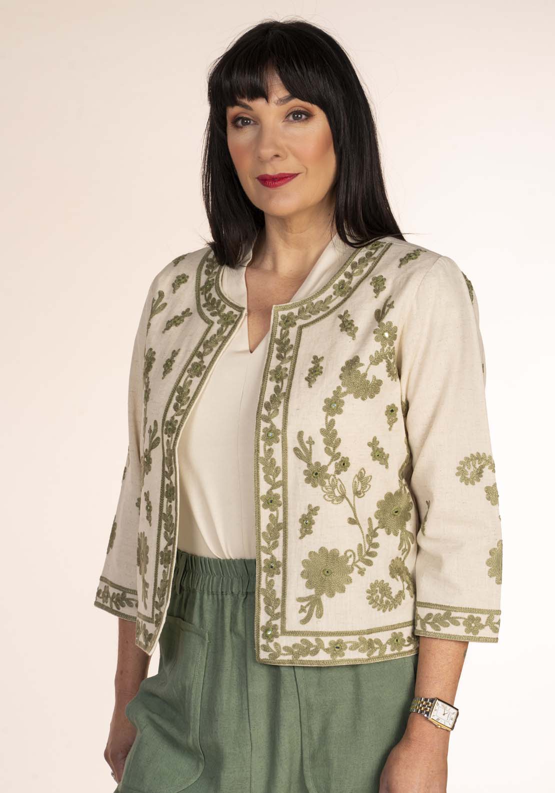 Tea Lane Embroidered Linen Jacket 1 Shaws Department Stores