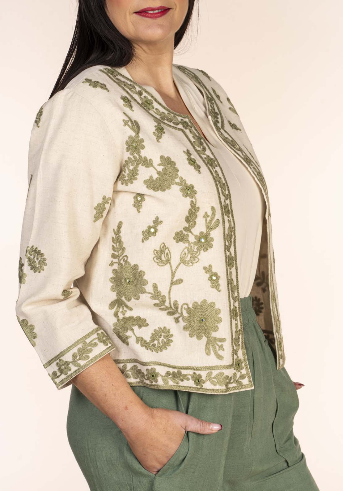 Tea Lane Embroidered Linen Jacket 3 Shaws Department Stores