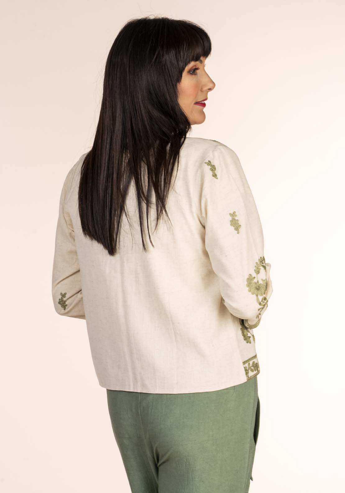 Tea Lane Embroidered Linen Jacket 4 Shaws Department Stores