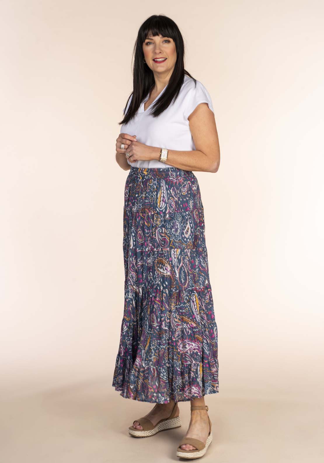 Tea Lane Paisley Print Cotton Skirt 1 Shaws Department Stores