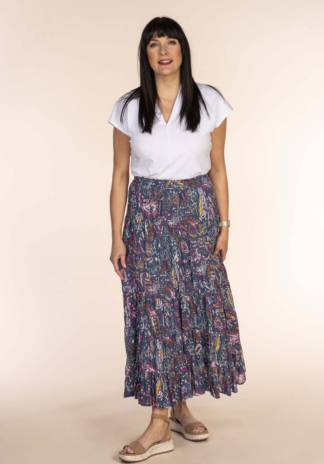 Tea Lane Paisley Print Cotton Skirt 5 Shaws Department Stores