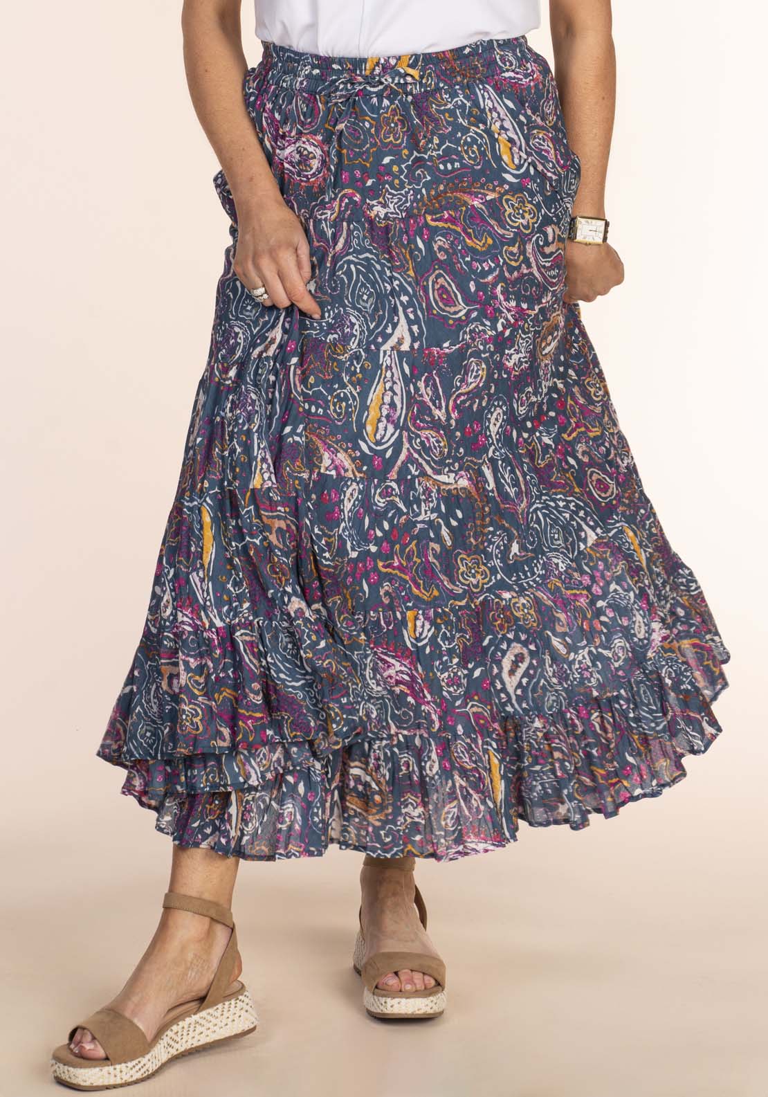 Tea Lane Paisley Print Cotton Skirt 2 Shaws Department Stores