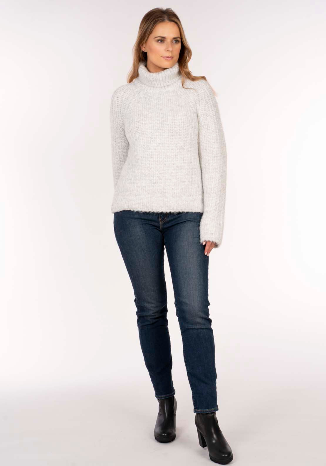 Naoise Rib Roll Raglan - Grey 7 Shaws Department Stores