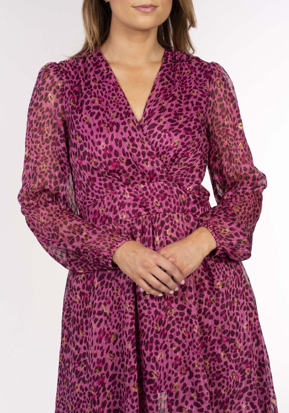 Naoise Leopard Dress - Pink Leopard 5 Shaws Department Stores