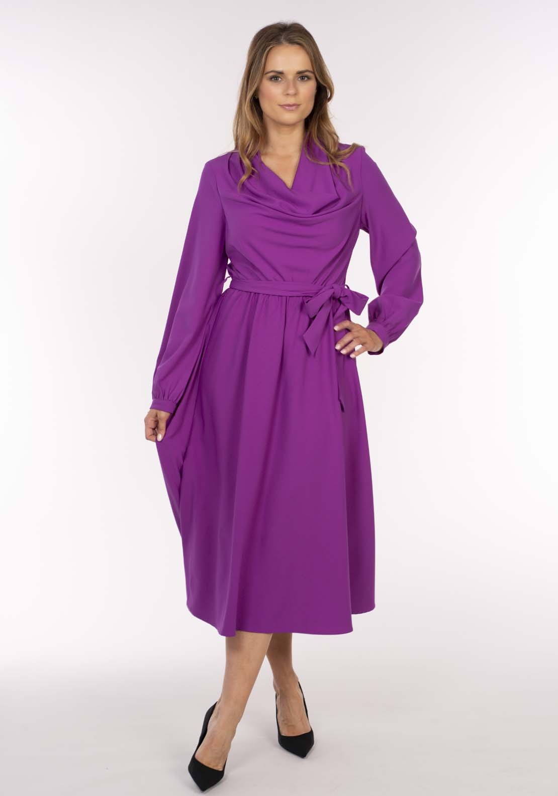 Naoise Cowl Neck Dress - Cranberry 5 Shaws Department Stores