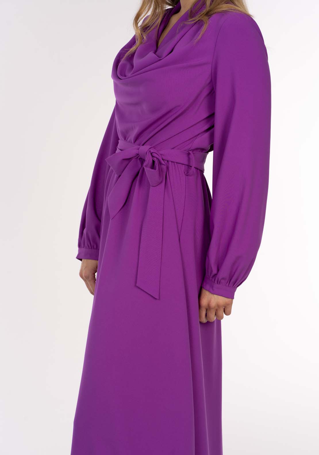 Naoise Cowl Neck Dress - Cranberry 6 Shaws Department Stores