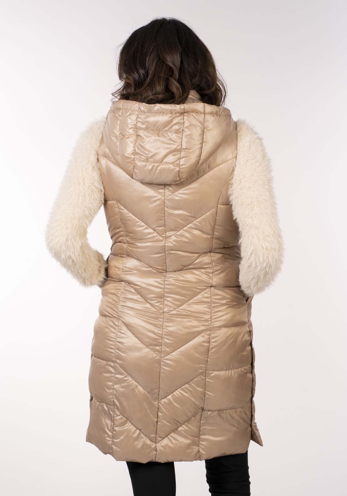 Naoise Diamond Quilt Long Gilet - Caramel 6 Shaws Department Stores