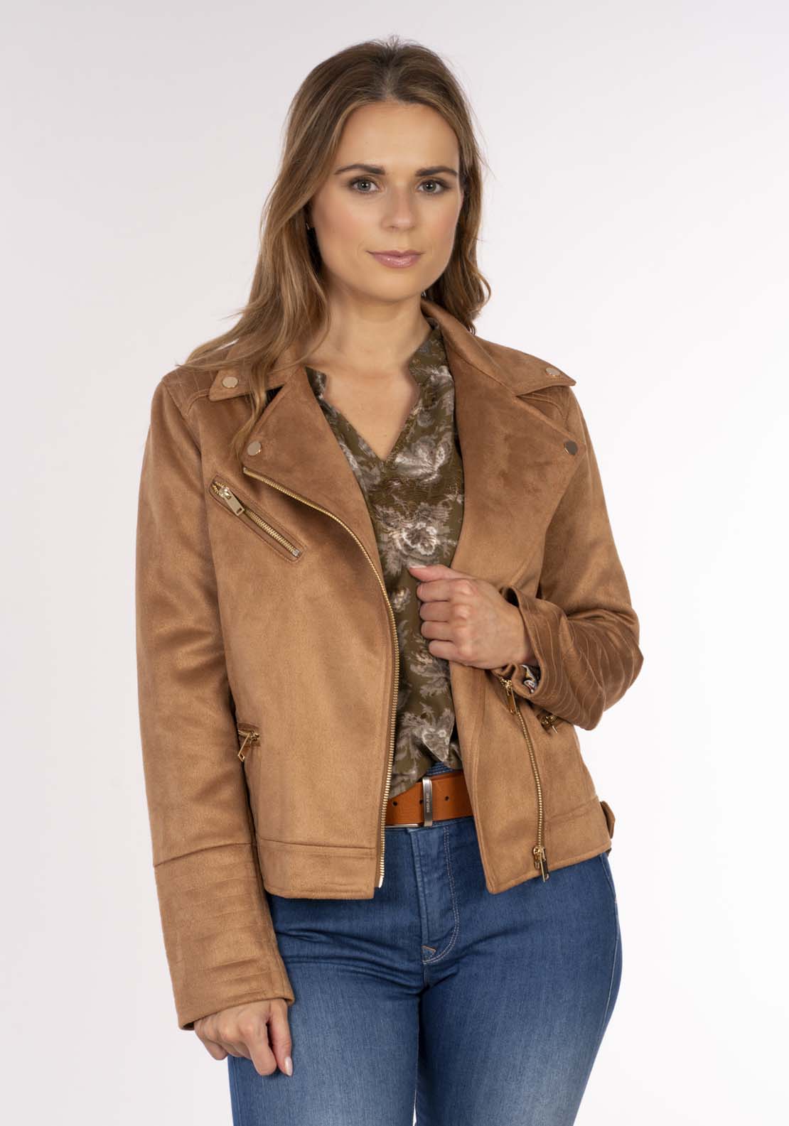 Naoise Suede Biker Jacket - Suede 1 Shaws Department Stores