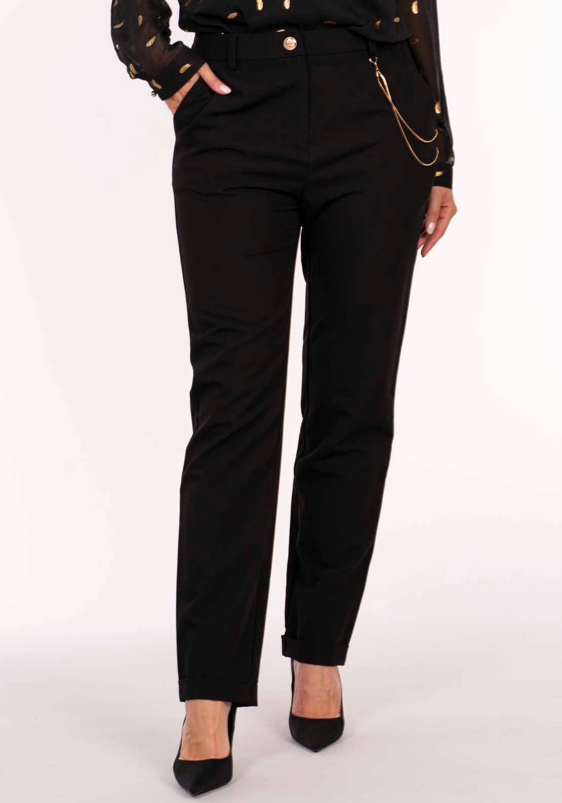 Naoise Gold Chain Pant - Black 1 Shaws Department Stores