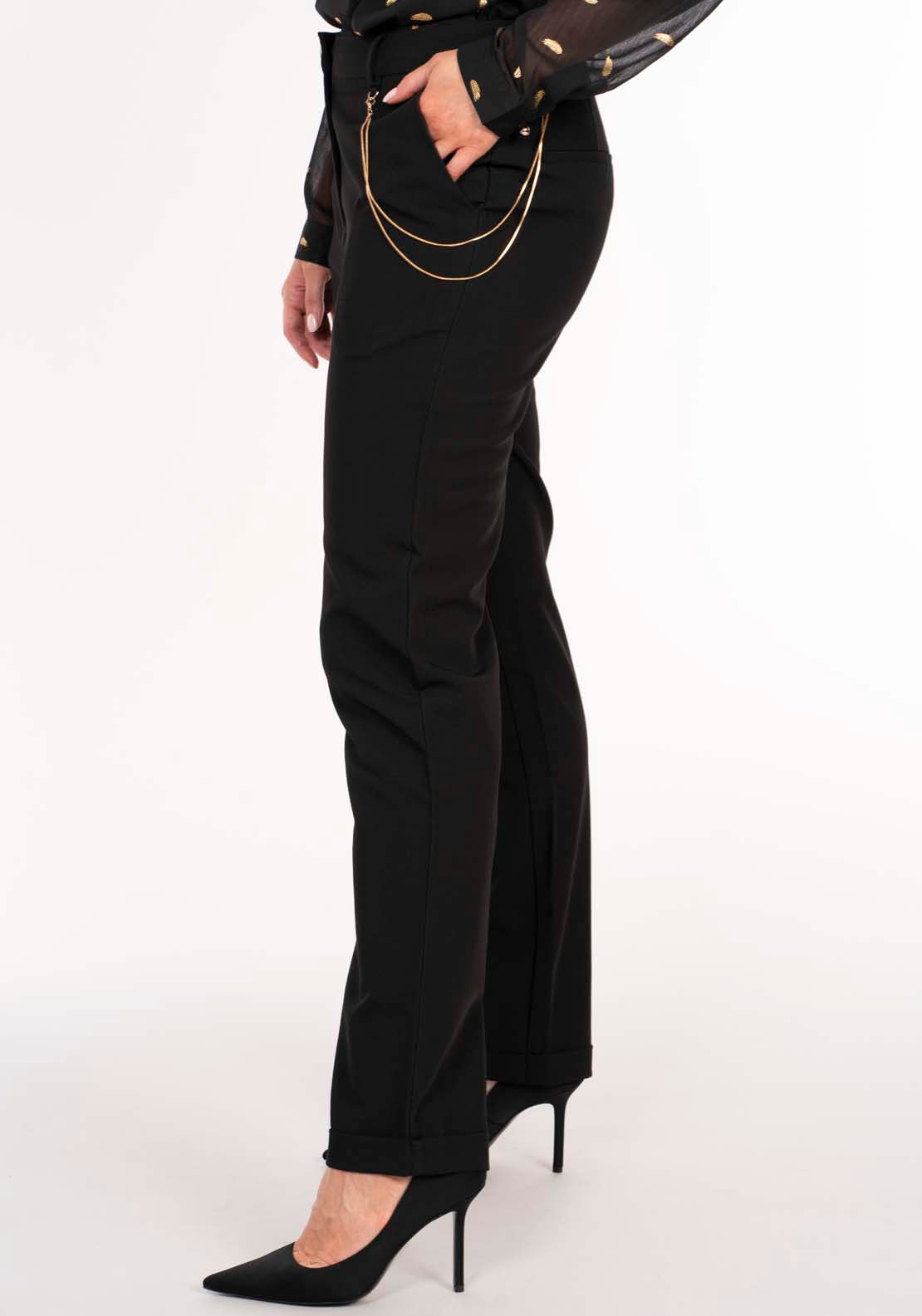 Naoise Gold Chain Pant - Black 2 Shaws Department Stores
