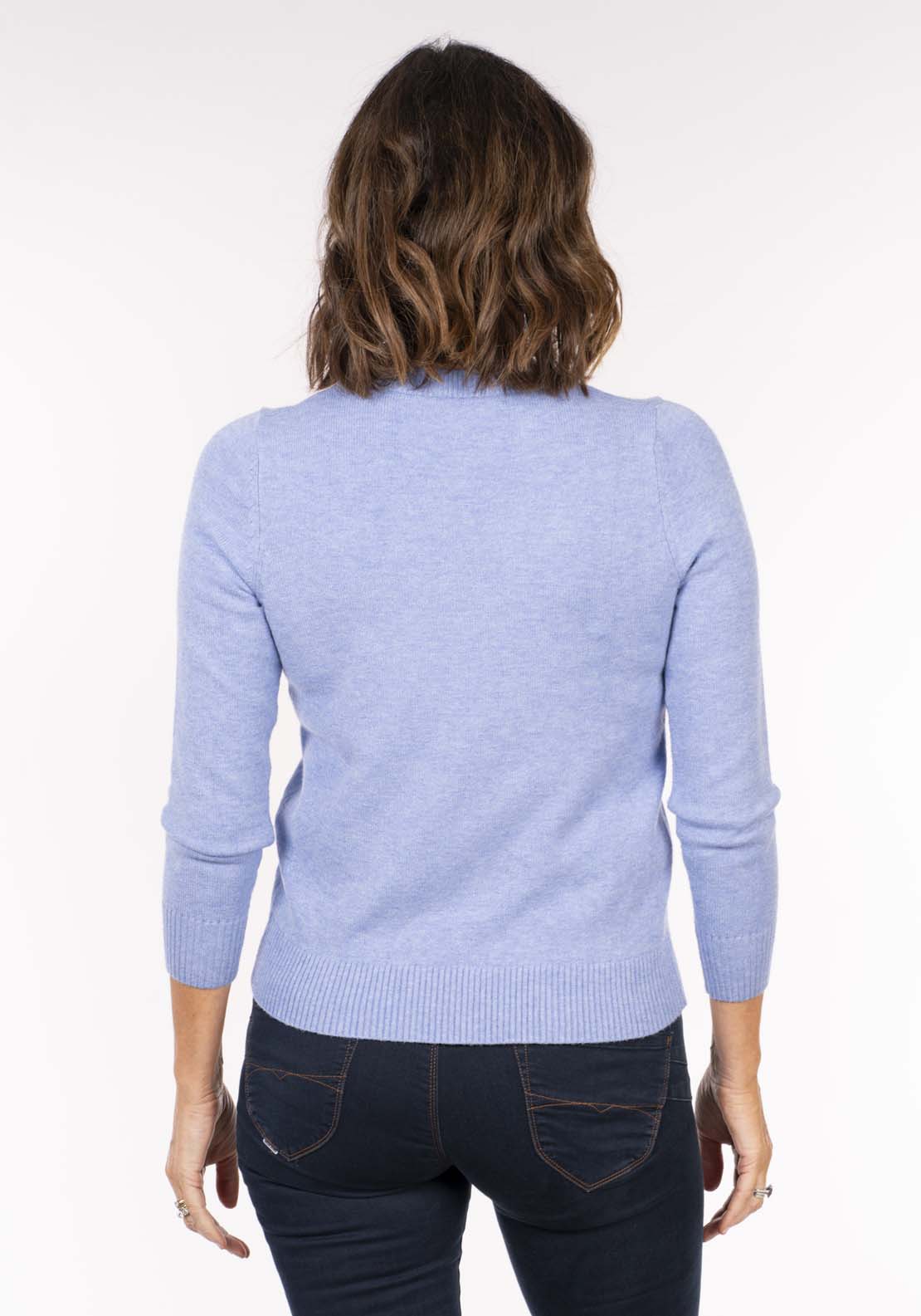 Naoise Flock And Diamante Sweater - Blue 6 Shaws Department Stores