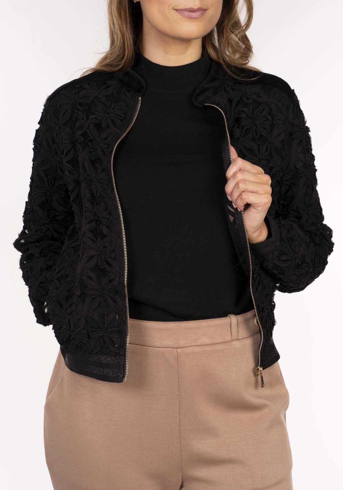 Naoise Lace Bomber Jkt - Black 2 Shaws Department Stores