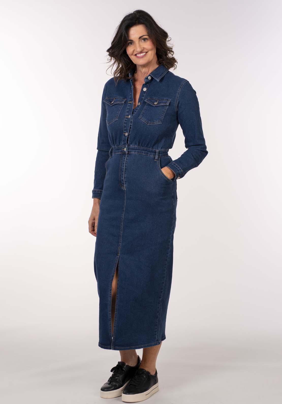 Naoise Denim Dress - Blue 1 Shaws Department Stores