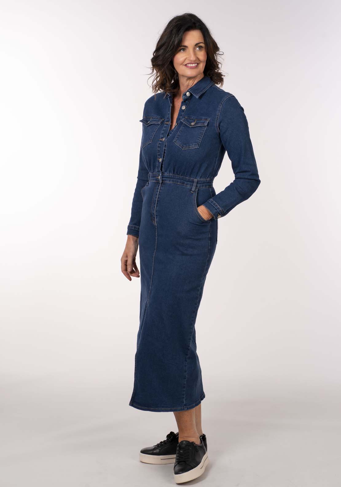 Naoise Denim Dress - Blue 2 Shaws Department Stores