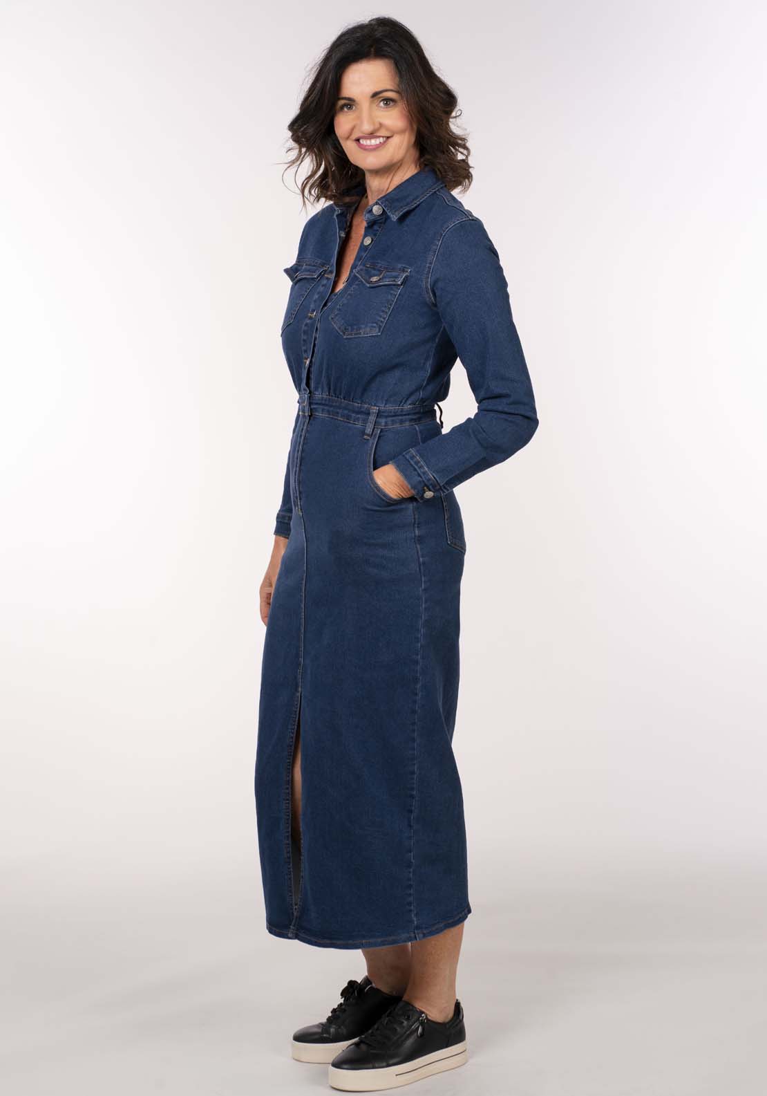 Naoise Denim Dress - Blue 5 Shaws Department Stores