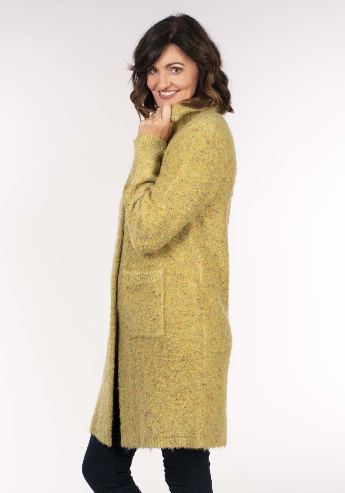 Tea Lane Boucle Coatigan - Green Boucle 3 Shaws Department Stores