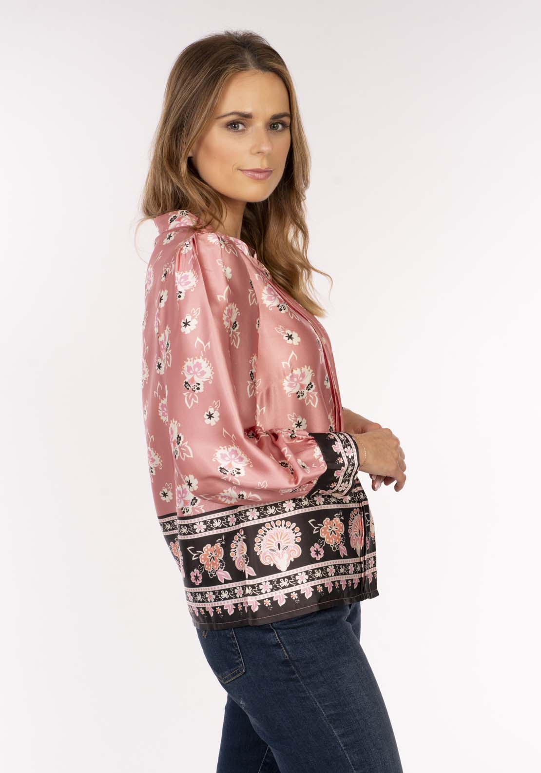 Naoise Border Paisley - Pink Black 2 Shaws Department Stores