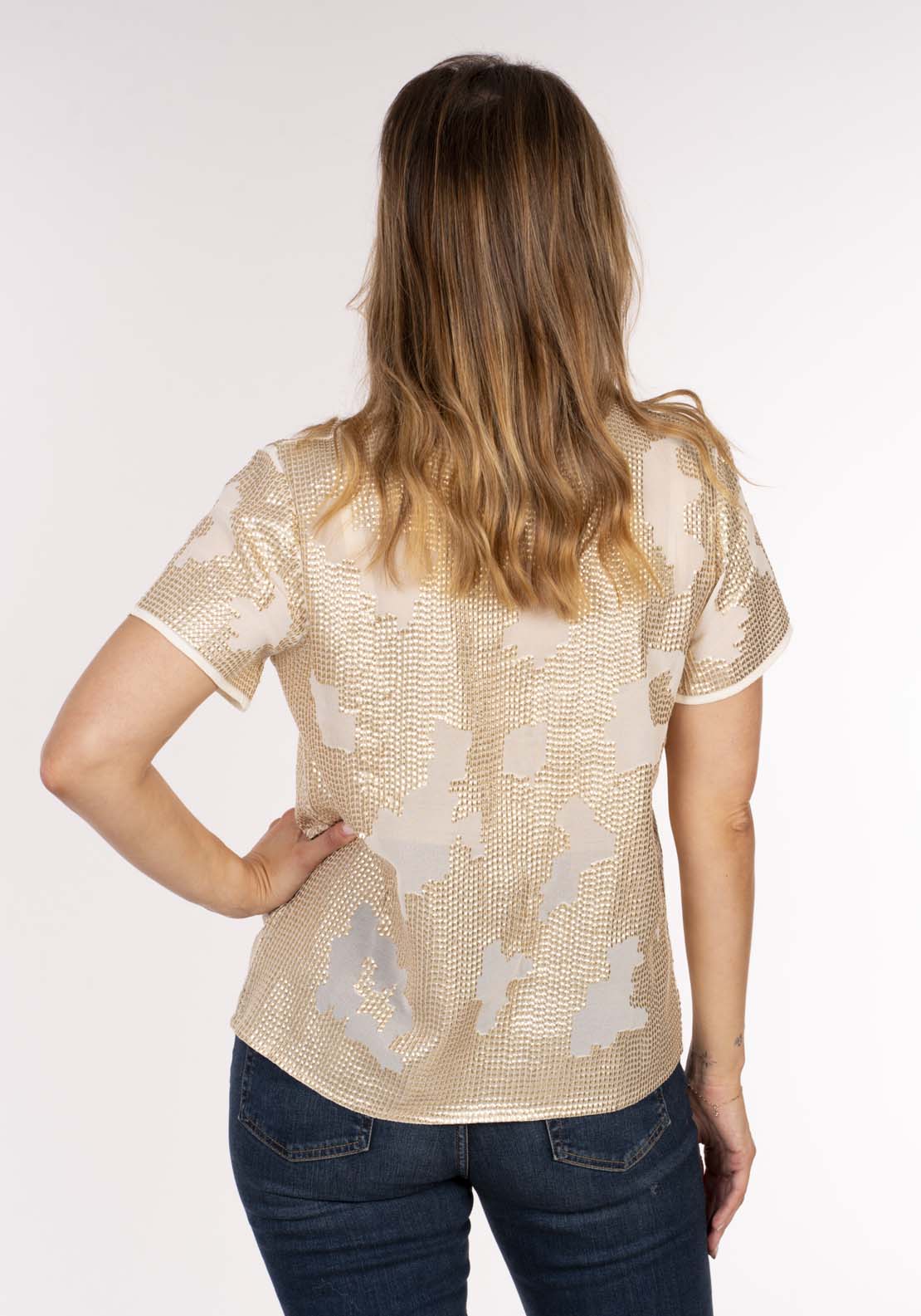 Naoise Sequin Detail Top - Ivory 3 Shaws Department Stores