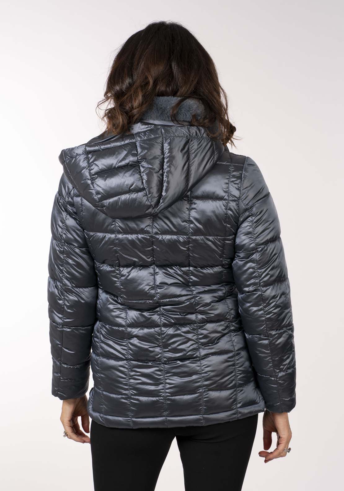Tea Lane Diamond 3/4 Quilt Jacket - Shiny Petrol 8 Shaws Department Stores