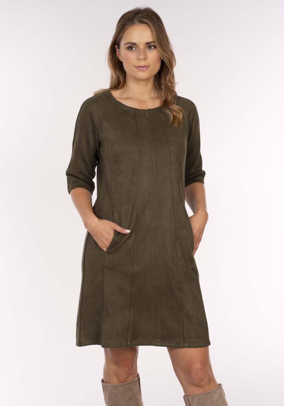 Naoise Suede Dress - Green 4 Shaws Department Stores