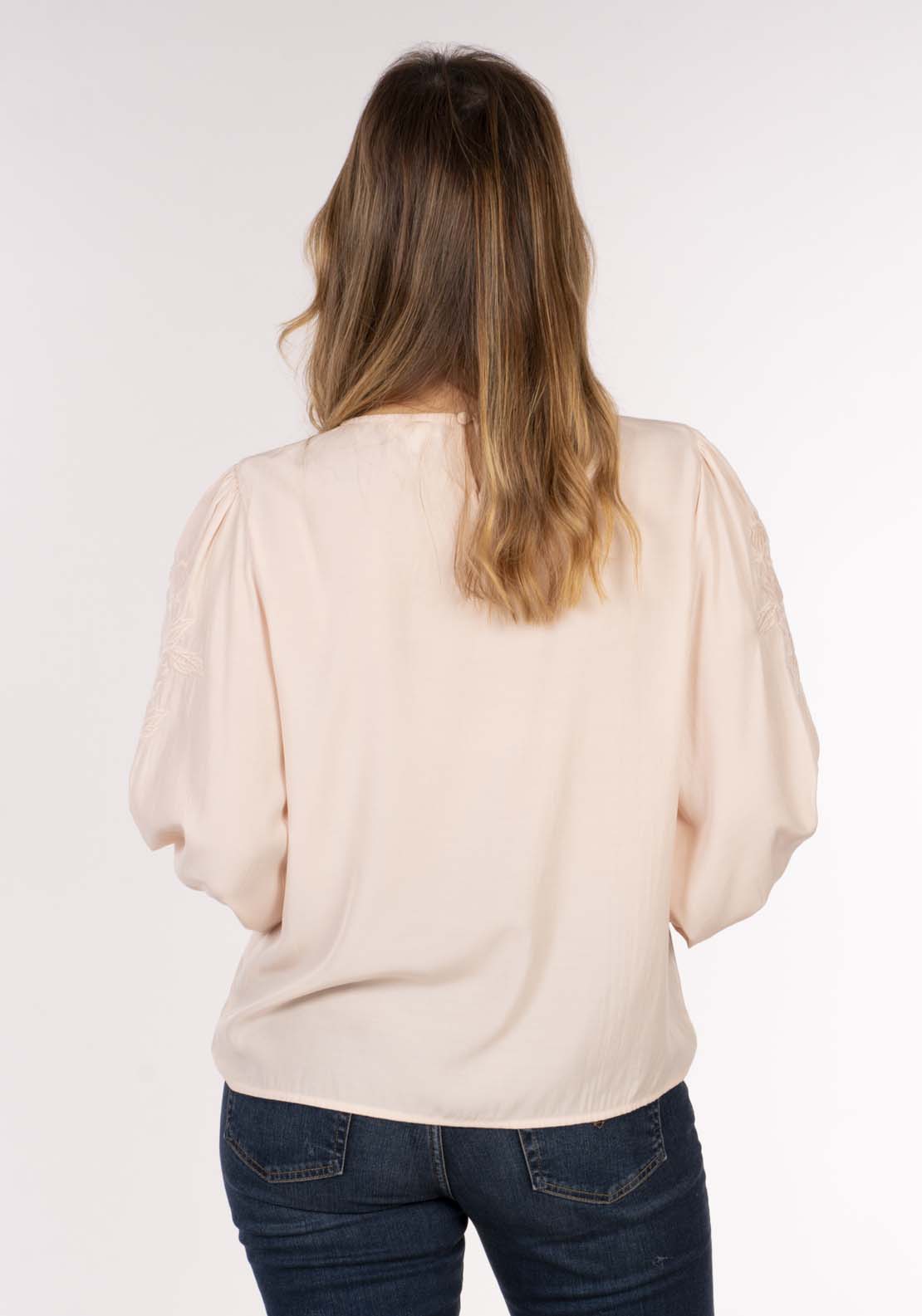 Naoise Embroid Plain Blouse - Champagne 4 Shaws Department Stores